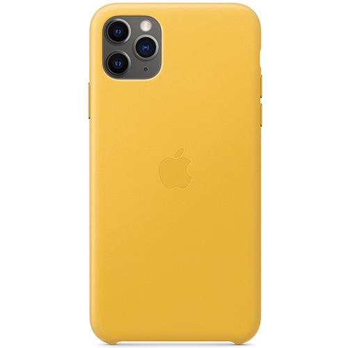 Чехол для iPhone 11 Pro Max Apple Leather Case (MX0A2ZM/A) лимонный сироп