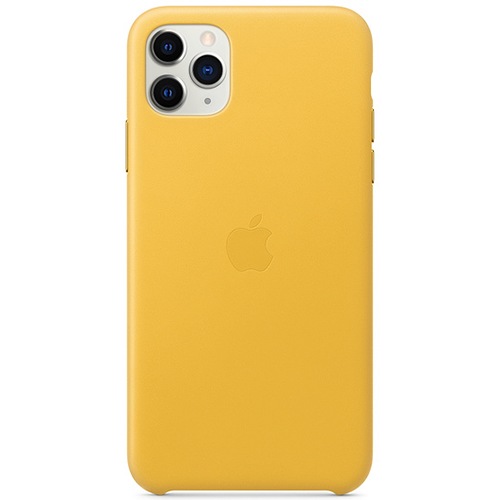 Чехол для iPhone 11 Pro Max Apple Leather Case (MX0A2ZM/A) лимонный сироп