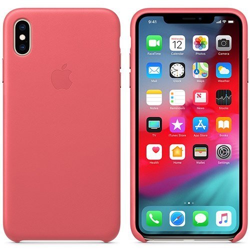 Чехол для iPhone Xs Max Apple Leather Case (MTEX2ZM/A) Peony Pink