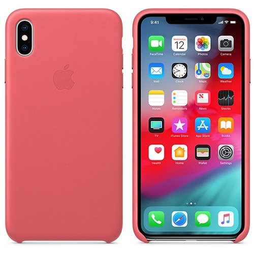 Чехол для iPhone Xs Max Apple Leather Case (MTEX2ZM/A) Peony Pink