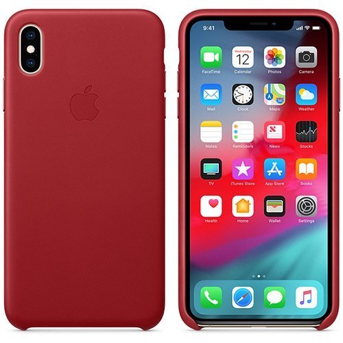 Чехол для iPhone Xs Max Apple Leather Case (MRWQ2ZM/A) Product Red