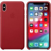 Чехол для iPhone Xs Max Apple Leather Case (MRWQ2ZM/A) Product Red - фото