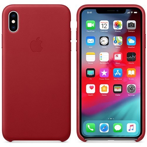 Чехол для iPhone Xs Max Apple Leather Case (MRWQ2ZM/A) Product Red