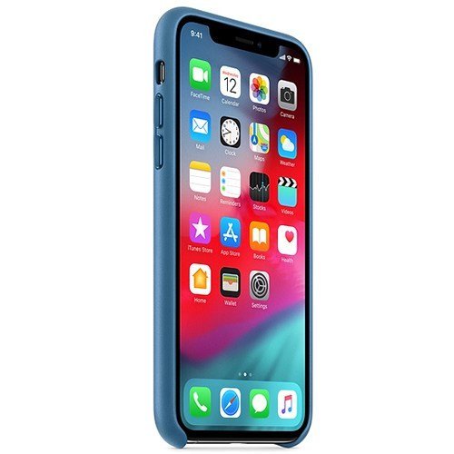 Чехол для iPhone Xs Apple Leather Case (MTET2ZM/A) Cape Cod Blue  
