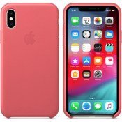 Чехол для iPhone Xs Apple Leather Case (MTEU2ZM/A) Peony Pink - фото