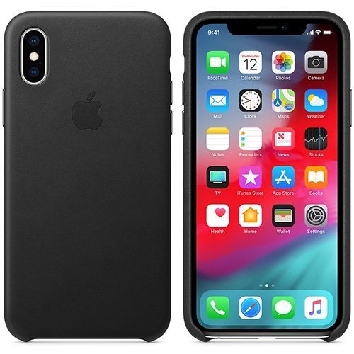 Чехол для iPhone Xs Apple Leather Case (MRWM2ZM/A) Black  