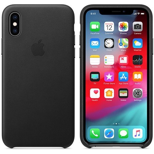 Чехол для iPhone Xs Apple Leather Case (MRWM2ZM/A) Black  