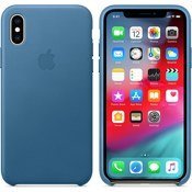 Чехол для iPhone Xs Apple Leather Case (MTET2ZM/A) Cape Cod Blue   - фото