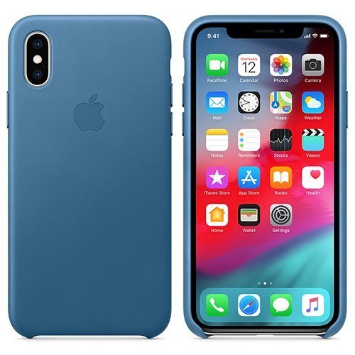 Чехол для iPhone Xs Apple Leather Case (MTET2ZM/A) Cape Cod Blue  