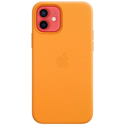 Чехол для iPhone 12 и 12 Pro Apple Leather Case with MagSafe (MHKC3ZE/A) золотой апельсин
