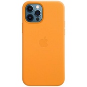 Чехол для iPhone 12 и 12 Pro Apple Leather Case with MagSafe (MHKC3ZE/A) золотой апельсин - фото