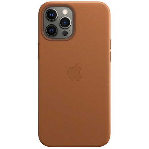 Чехол для iPhone 12 и 12 Pro Apple Leather Case with MagSafe (MHKF3ZE/A) золотисто-коричневый