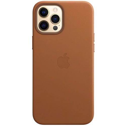 Чехол для iPhone12 Pro Max Apple Leather Case with MagSafe (MHKL3ZE/A) золотисто-коричневый 