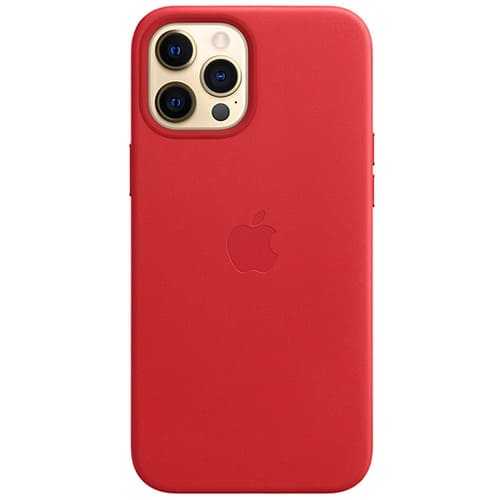 Чехол для iPhone 12 и 12 Pro Apple Leather Case with MagSafe (MHKD3ZE/A) красный