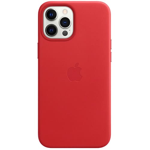 Чехол для iPhone 12 и 12 Pro Apple Leather Case with MagSafe (MHKD3ZE/A) красный