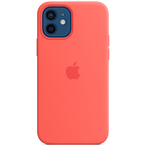 Чехол для iPhone 12 и 12 Pro Apple Silicone Case with MagSafe (MHL03ZE/A) розовый цитрус