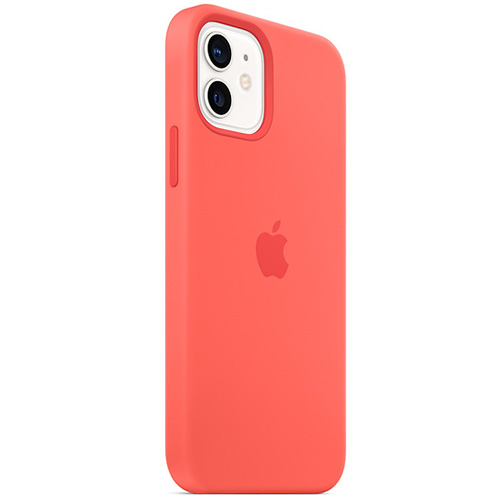 Чехол для iPhone 12 и 12 Pro Apple Silicone Case with MagSafe (MHL03ZE/A) розовый цитрус
