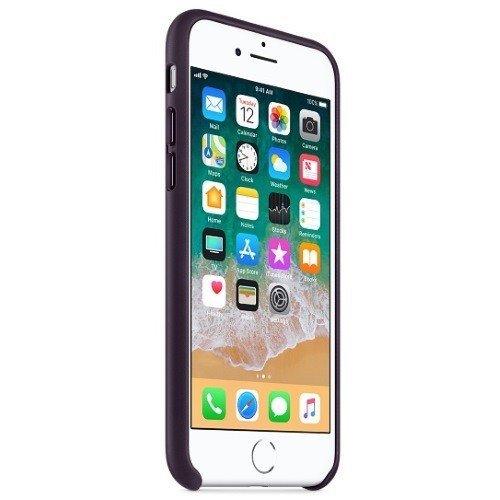Чехол Apple Leather Case для iPhone 8 темный-баклажан (original)