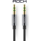 Аудио-кабель AUX Rock для смартфонов и планшетов 1метр серый (RAU0509) - фото