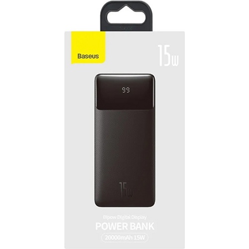 Аккумулятор внешний Baseus Bipow Digital Display Power Bank 20000 mAh Черный