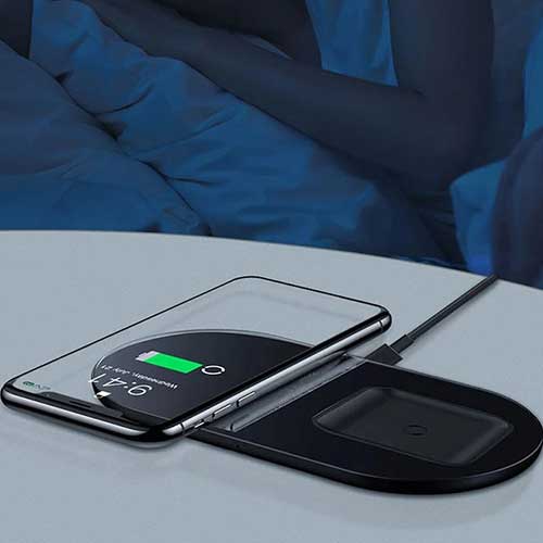 Беспроводное зарядное устройство Baseus BS-W508 Simple 2 in 1 Wireless Charger (Pro) для iPhone и AirPods (Черный)
