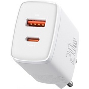 Зарядное устройство Baseus Compact Quick Charger 3A, 20W Type-C + USB (Белый) - фото