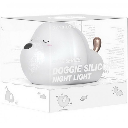 Ночник Baseus Cute Series Doggie Silicone Night Light (Белый) - фото4