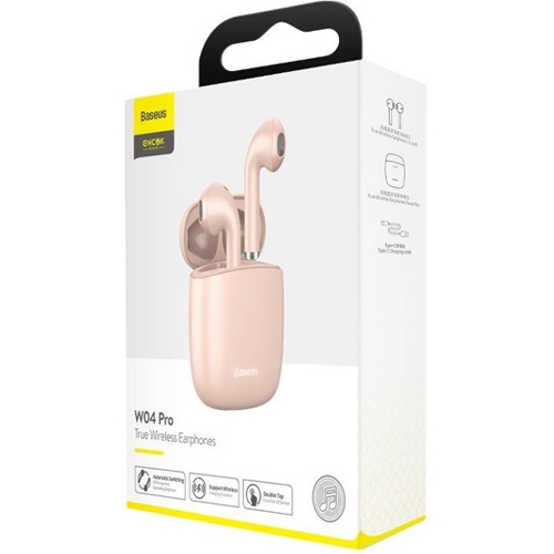 Наушники Baseus Encok True Wireless Earphones W04 Pro (Розовый) 