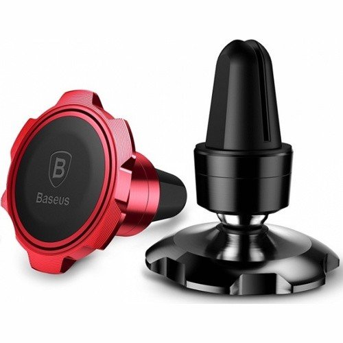 Магнитный автодержатель Baseus Gyro Magnet Air Vent Car Mount Bracket Phone Holder с креплением в воздуховод (красный)
