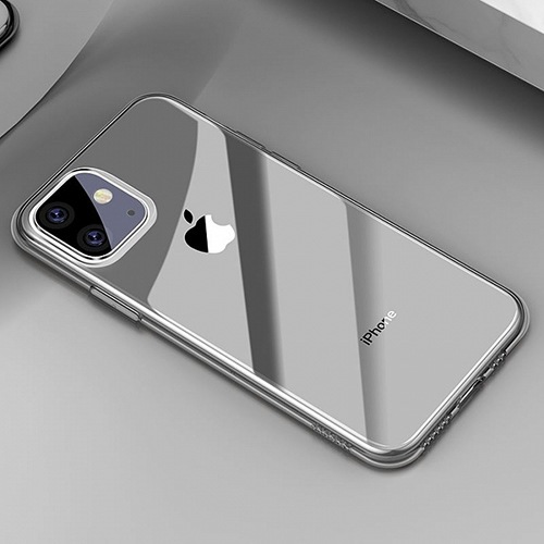 Чехол для iPhone 11 накладка (бампер) Baseus Simplicity Series силиконовый прозрачный серый