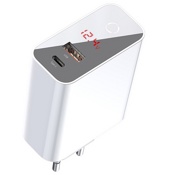 Зарядное устройство Baseus Speed PPS Intelligent Power Digital Display Quick Charger 45W Type-C+ USB (Белый)     - фото