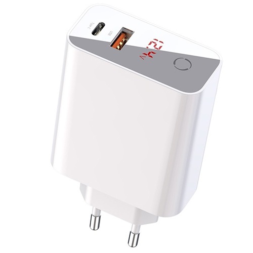 Зарядное устройство Baseus Speed PPS Intelligent Power Digital Display Quick Charger 45W Type-C+ USB (Белый)    