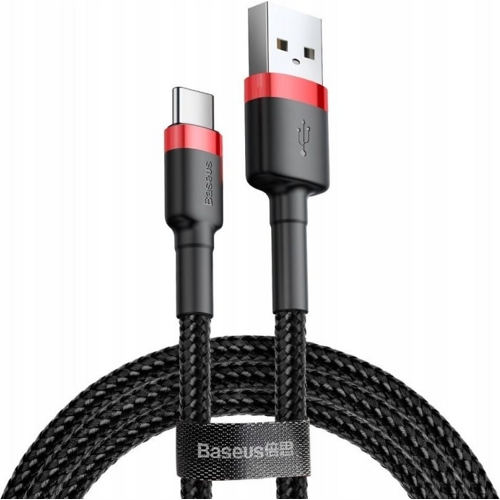 USB кабель Baseus Cafule Cable для зарядки и синхронизации Type-С, длина 1 метр (Черный/Красный) 