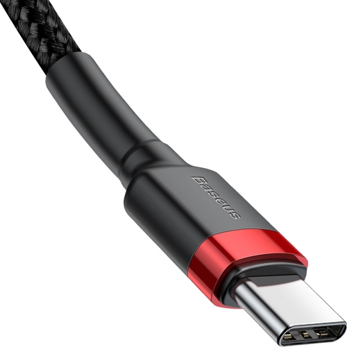 USB кабель Baseus Cafule Cable для зарядки и синхронизации Type-С, длина 1 метр (Черный/Красный) 