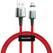 USB кабель магнитный Type-C Baseus Zinc Magnetic Cable 1 метр (Красный) - фото