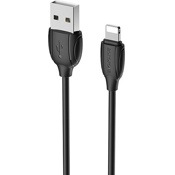 USB кабель Borofone BX19 Benefit Lightning длина 1,0 метр (Черный) - фото
