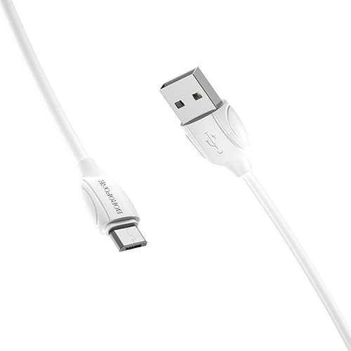 USB кабель Borofone BX19 Benefit MicroUSB длина 1,0 метр (Белый)