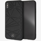 Чехол для iPhone Xs Max накладка (бампер) кожаный Merсedes-Benz Twister Hard Leather (MEPERHCI65QGL) черный  - фото