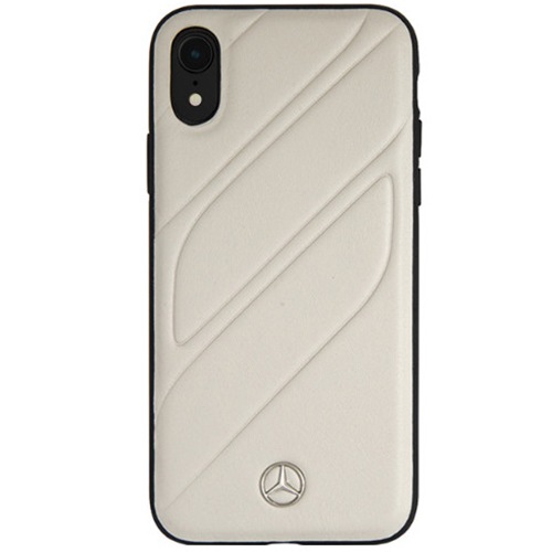 Чехол для iPhone Xr накладка (бампер) кожаный Merсedes-Benz New Organic I Hard Leather (MEHCI61THL) серый 
