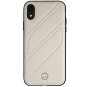 Чехол для iPhone Xr накладка (бампер) кожаный Merсedes-Benz New Organic I Hard Leather (MEHCI61THL) серый  - фото