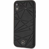 Чехол для iPhone Xr накладка (бампер) кожаный Merсedes-Benz Twister Hard Leather (MEPERHCI61QGL) черный - фото