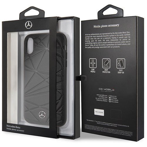 Чехол для iPhone Xr накладка (бампер) кожаный Merсedes-Benz Twister Hard Leather (MEPERHCI61QGL) черный 