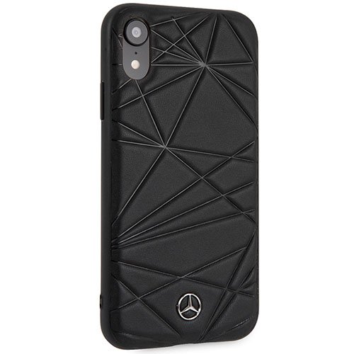 Чехол для iPhone Xr накладка (бампер) кожаный Merсedes-Benz Twister Hard Leather (MEPERHCI61QGL) черный 