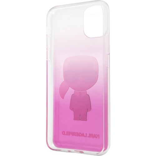 Чехол для iPhone 11 накладка (бампер) Karl Lagerfeld Iconic Karl Hard Gradient (Розовый) 