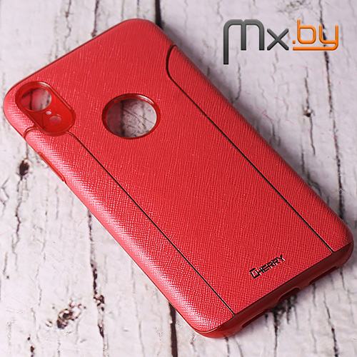 Чехол для iPhone Xr накладка (бампер ) силиконовый Cherry Soft Design красный