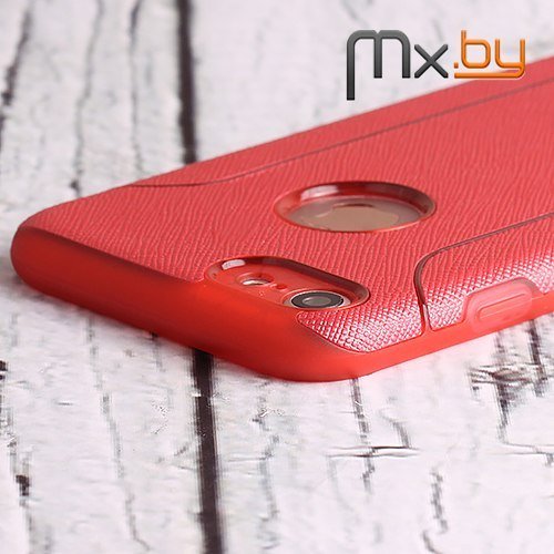 Чехол для iPhone 8 накладка (бампер ) силиконовый Cherry Soft Design красный