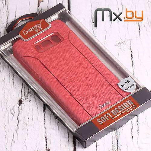 Чехол для Samsung Galaxy S8 накладка (бампер ) силиконовый Cherry Soft Design красный