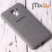 Чехол для Samsung Galaxy J6 2018 накладка (бампер) силиконовый Denim Cover серый - фото