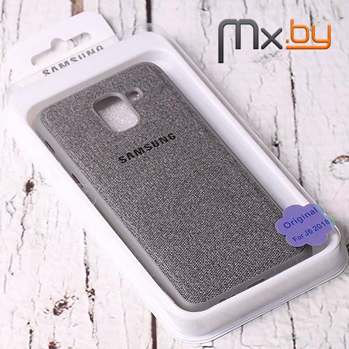 Чехол для Samsung Galaxy J6 2018 накладка (бампер) силиконовый Denim Cover серый