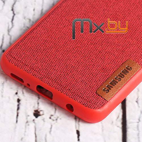Чехол для Samsung Galaxy S9 накладка (бампер) силиконовый Denim Cover красный